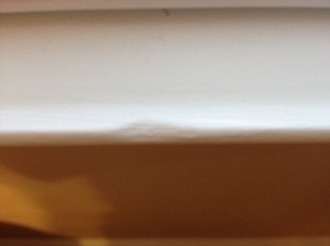 Our newly dented windowsill.