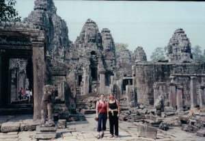 With Cyrina in Cambodia.