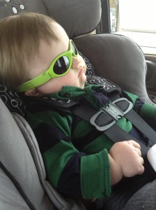 Headed home with giant pupils.