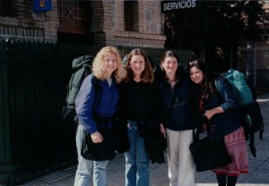 Spring Break Madrid March 2001 with Sara, Cecile, me and Asma. Home of the famous quote, "SHUT UP! SHUT UP! NOBODY TALK!"