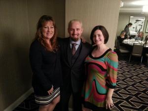 With Wendi and Chris Hawkey of the band Rocket Club, emcee for the awards ceremony.