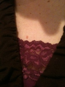 Sara claimed she was having a bad face day, but she's never needed an excuse to send me a picture of her chest.