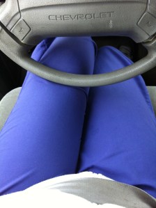 Juliette was stopping traffic in her purple...oh my god, my captions are so stupid and yearbooky.