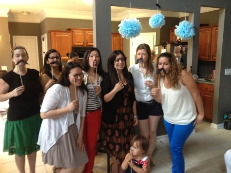 Gio and Damien's mustache-themed baby shower.