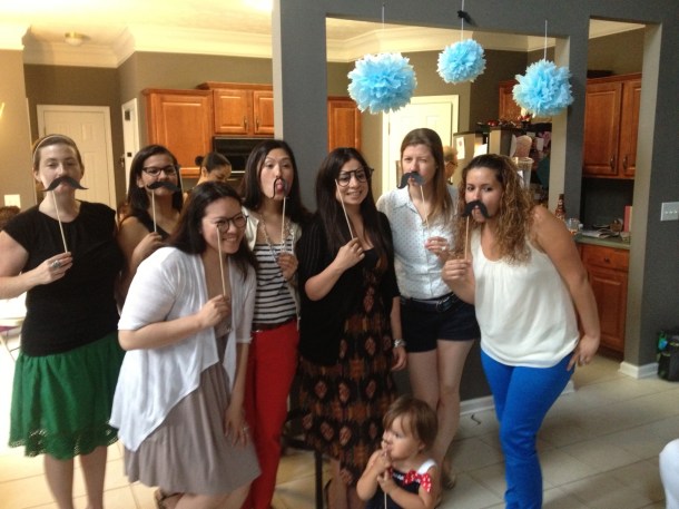 Gio and Damien's mustache-themed baby shower.