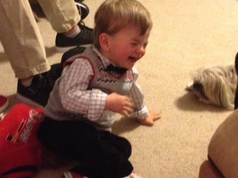 Connor loves Cleo the dog.