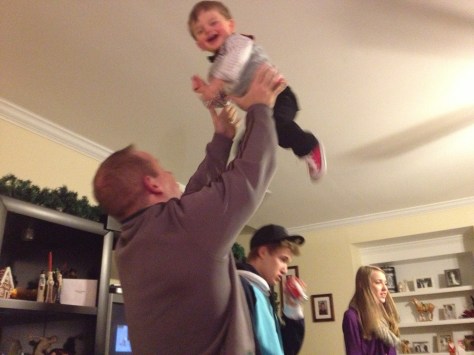 Flying with Uncle Carey.