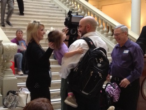 WSB's Lori Geary speaking with affected families.